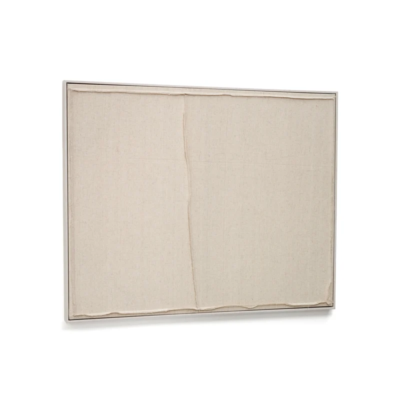 Maha white wall hanging with horizontal line 82 x 102 cm