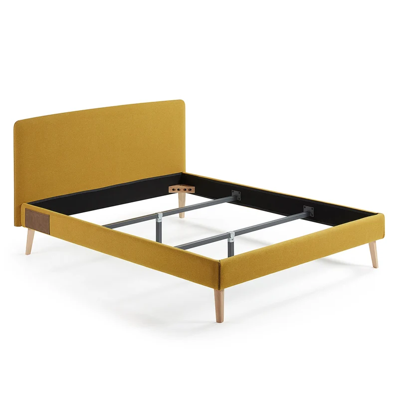 Dyla bed cover in mustard for a 160 x 200 cm mattress