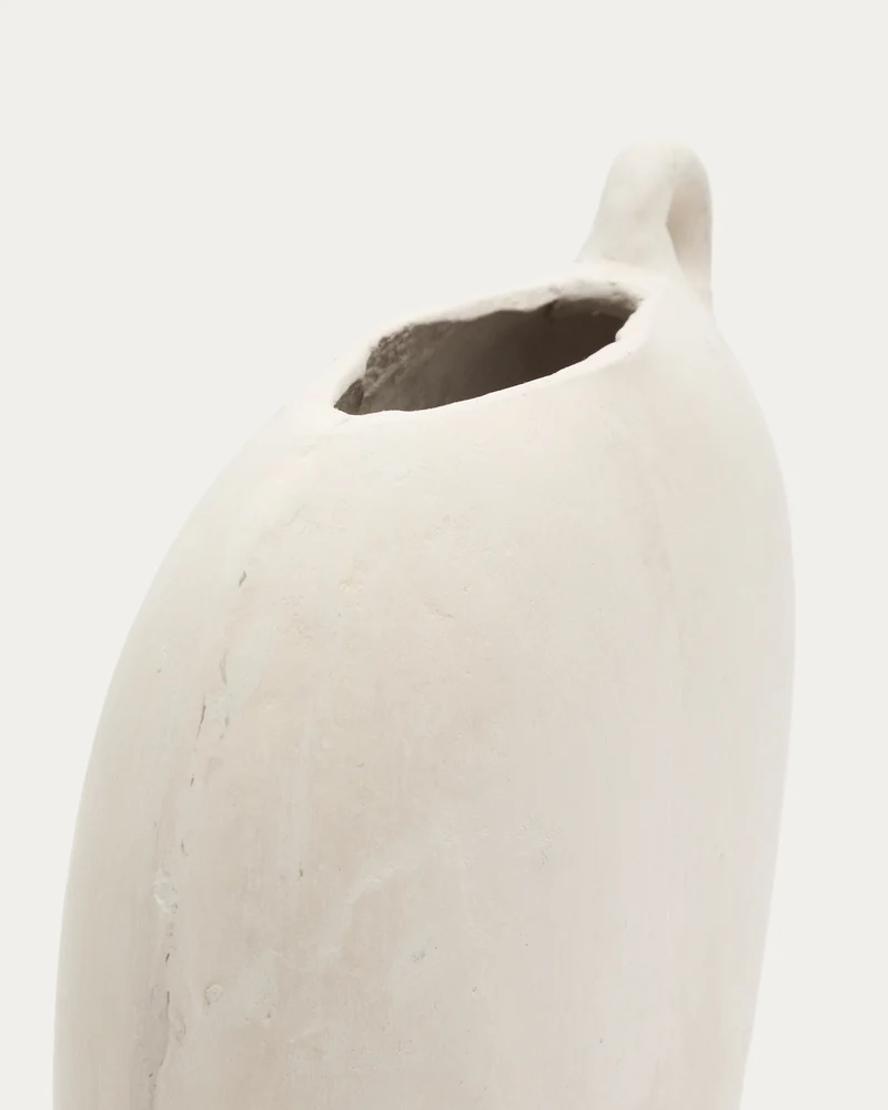 Neti white, papier mâché vase, 37 cm