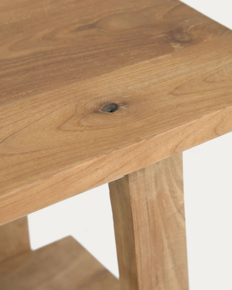Safara solid recycled teak footstool 50 x 32 cm