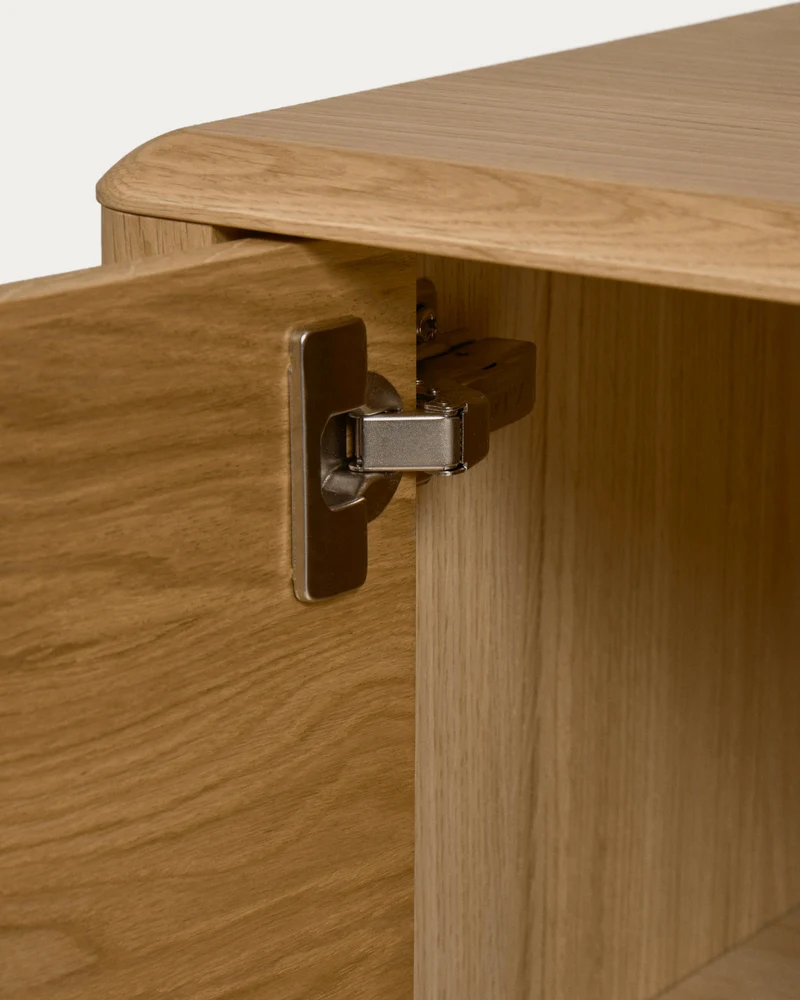 Lenon oak wood and veneer sideboard with 2 doors & 3 drawers, 155 x 86 cm FSC MIX Credit