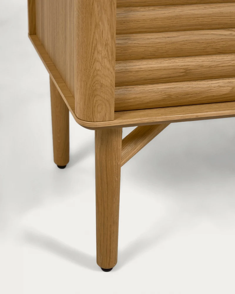 Lenon oak wood and veneer sideboard with 3 doors & 3 drawers, 200 x 86 cm FSC MIX Credit