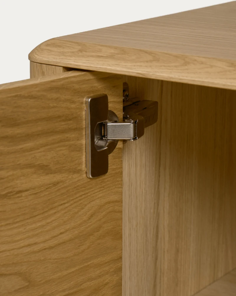 Lenon oak wood and veneer sideboard with 3 doors & 3 drawers, 200 x 86 cm FSC MIX Credit