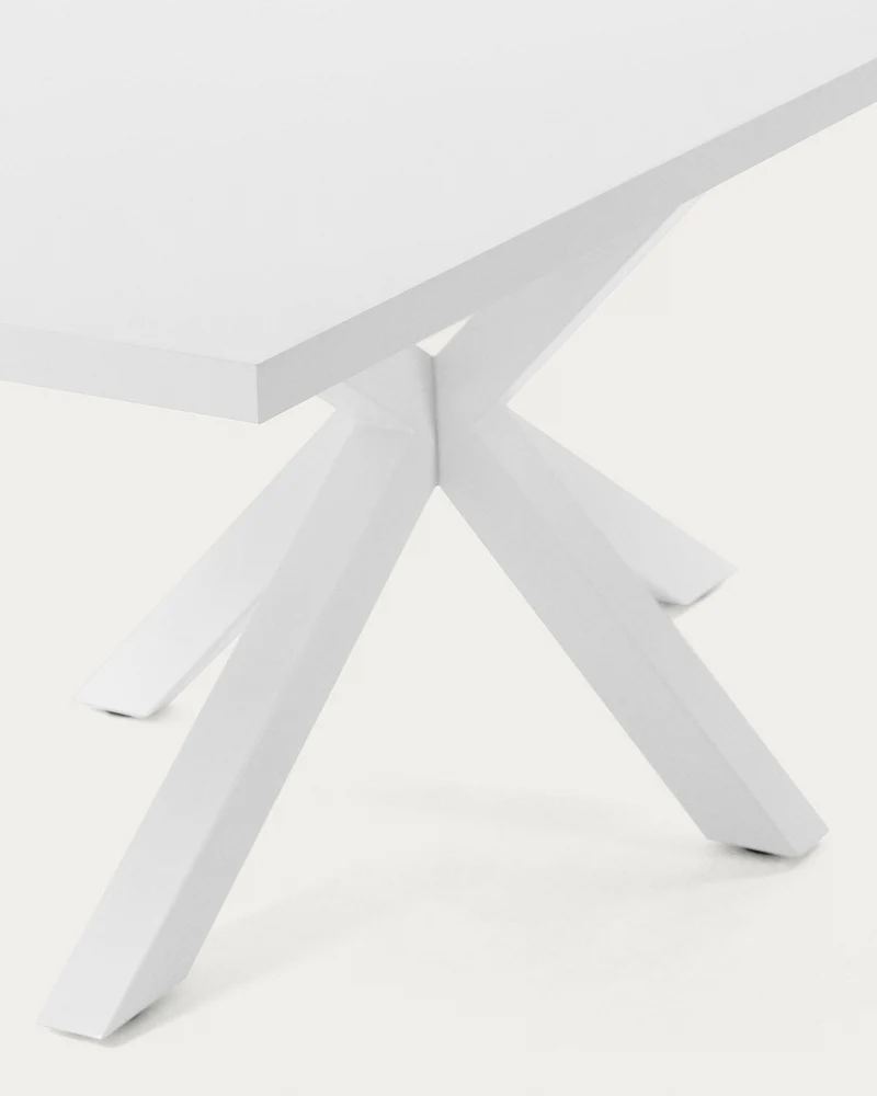 Argo table in melamine with white finish and steel legs with white finish 180 x 100 cm
