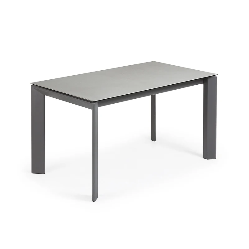 Axis porcelain extendable table in Hydra Lead finish with anthracite steel legs 140(200)cm