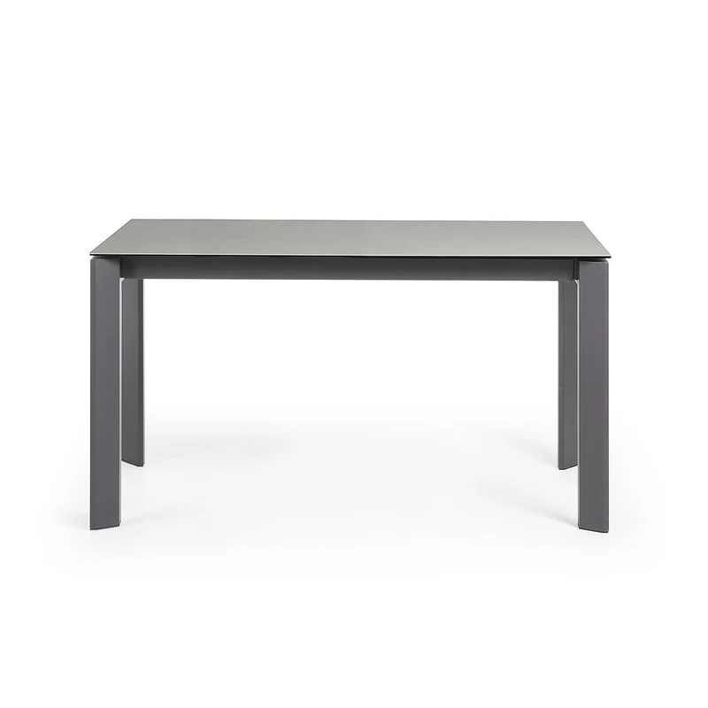 Axis porcelain extendable table in Hydra Lead finish with anthracite steel legs 140(200)cm