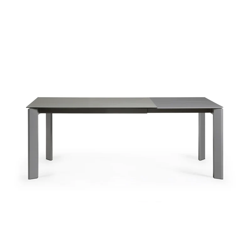 Axis porcelain extendable table in Hydra Lead finish with anthracite steel legs 140(200)cm