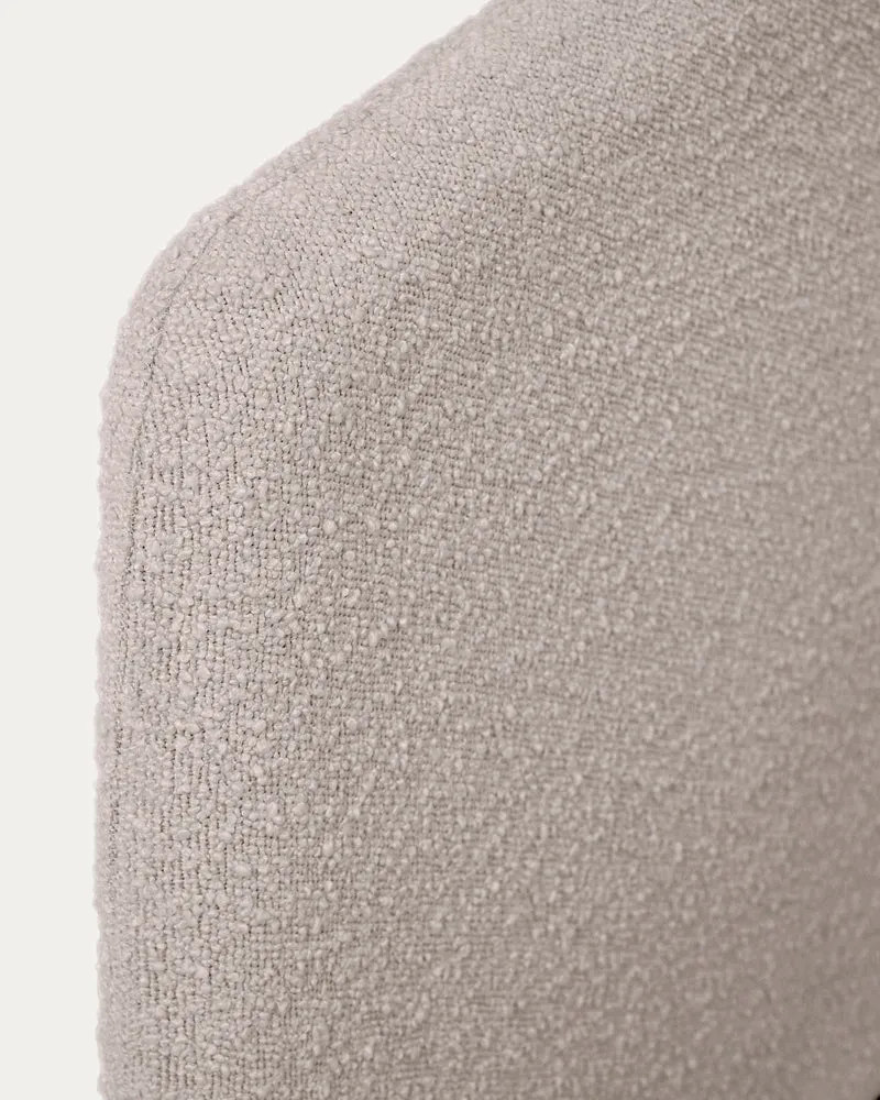 Dyla bed cover in light grey bouclé for a 160 x 200 cm mattress