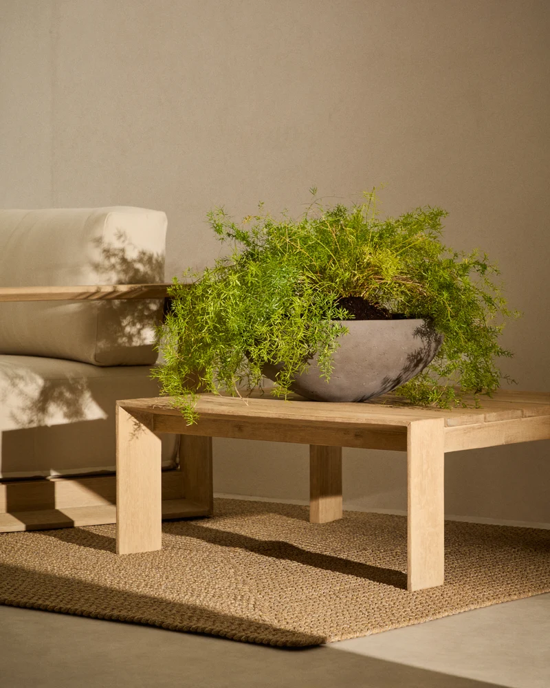 Set of 2 Nura terracotta cement-effect planters Ø55 cm