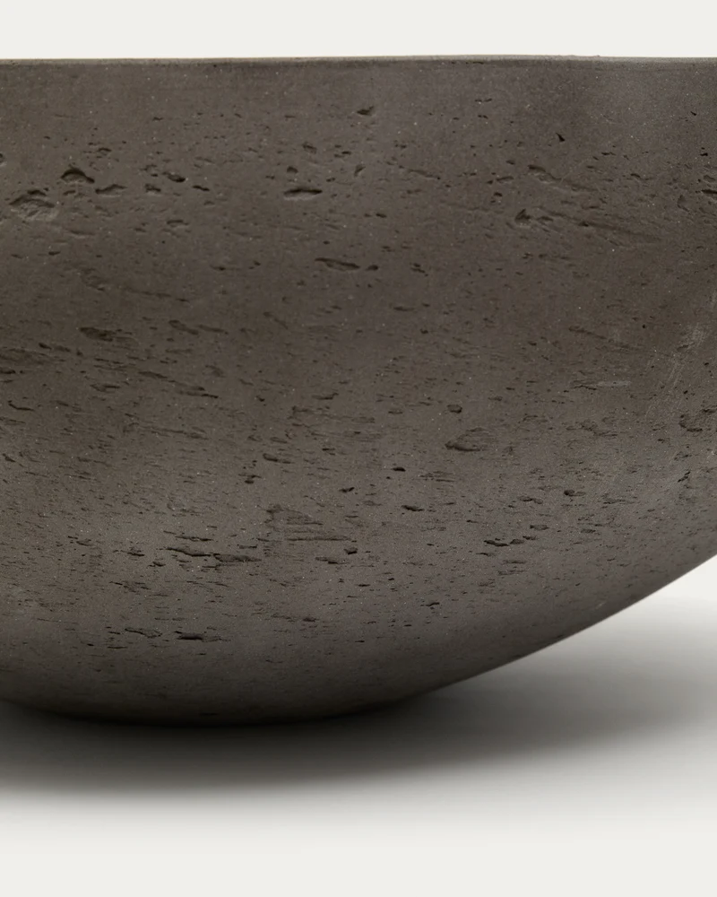 Set of 2 Nura terracotta cement-effect planters Ø55 cm