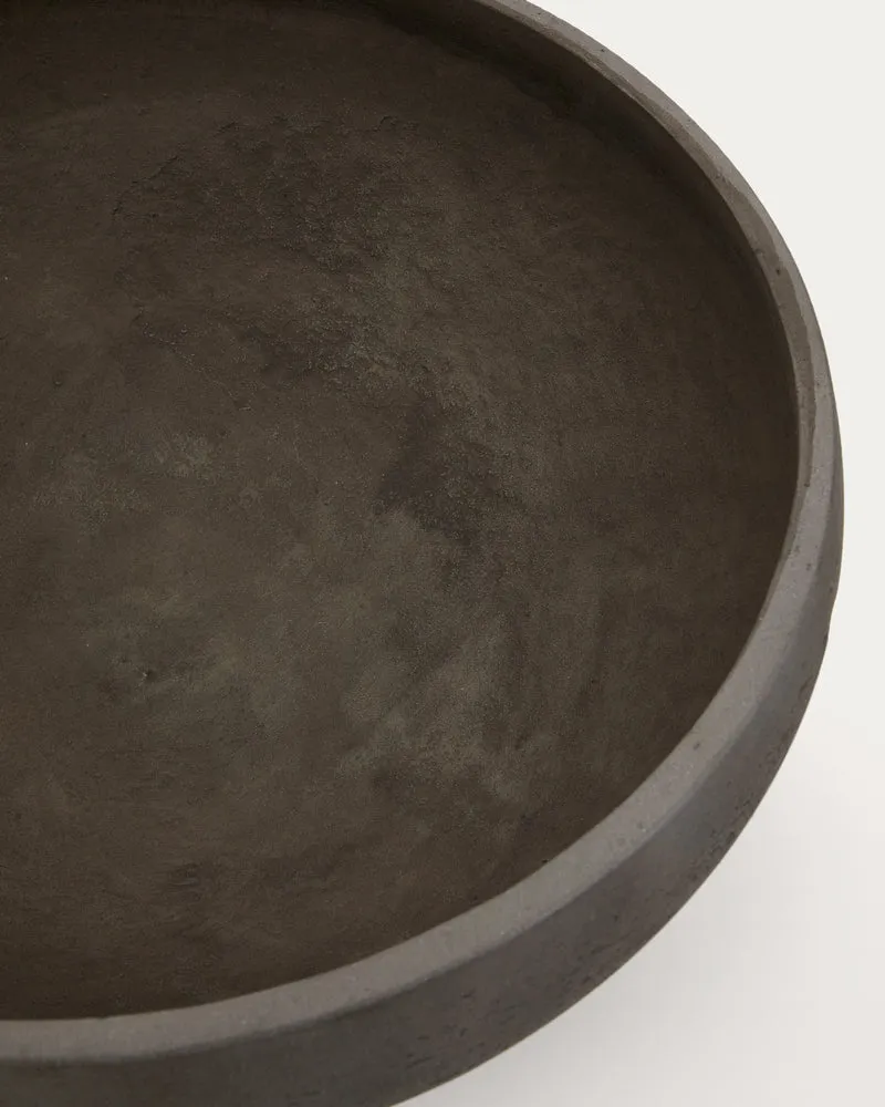 Set of 2 Nura terracotta cement-effect planters Ø55 cm