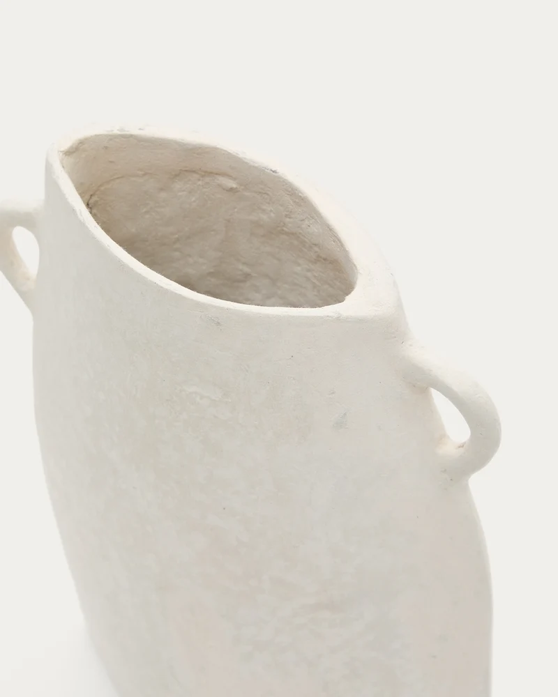 Neti white, papier mâché vase, 27 cm
