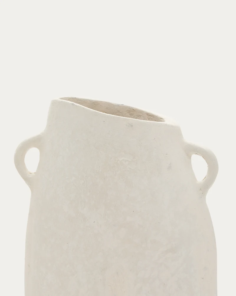 Neti white, papier mâché vase, 27 cm