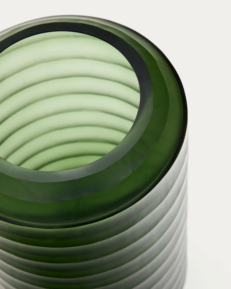 Bunce green, recycled-glass vase, 25 cm
