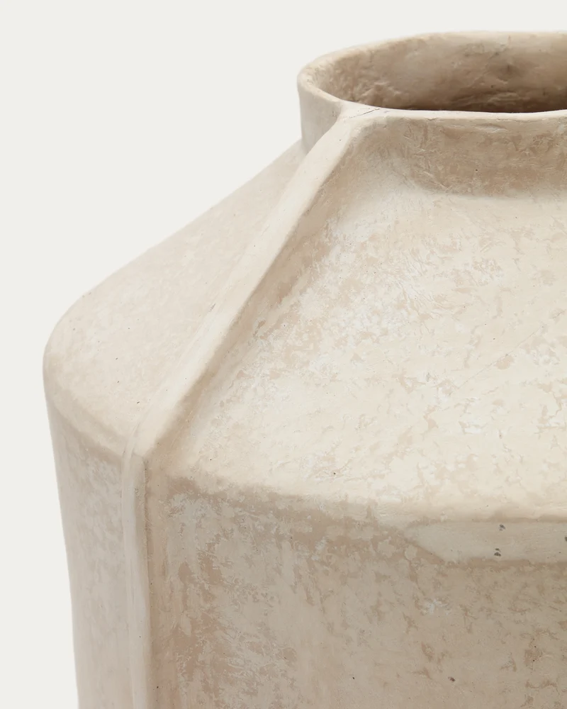Meja beige papier-mâché vase 47 cm