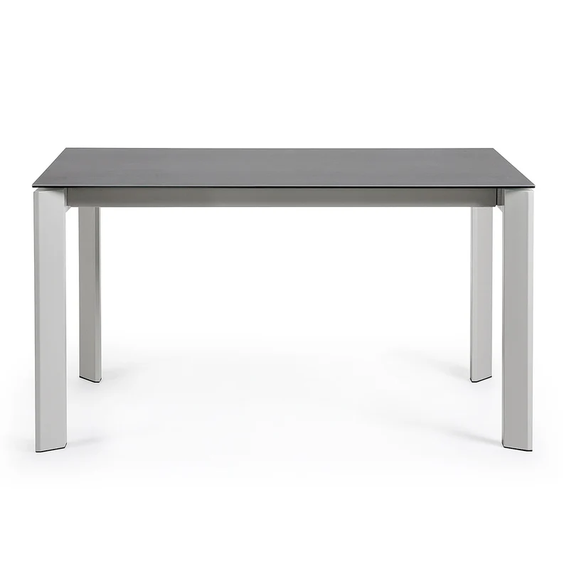 Axis porcelain extendable table in Volcano Rock finish with grey legs 140 (200) cm