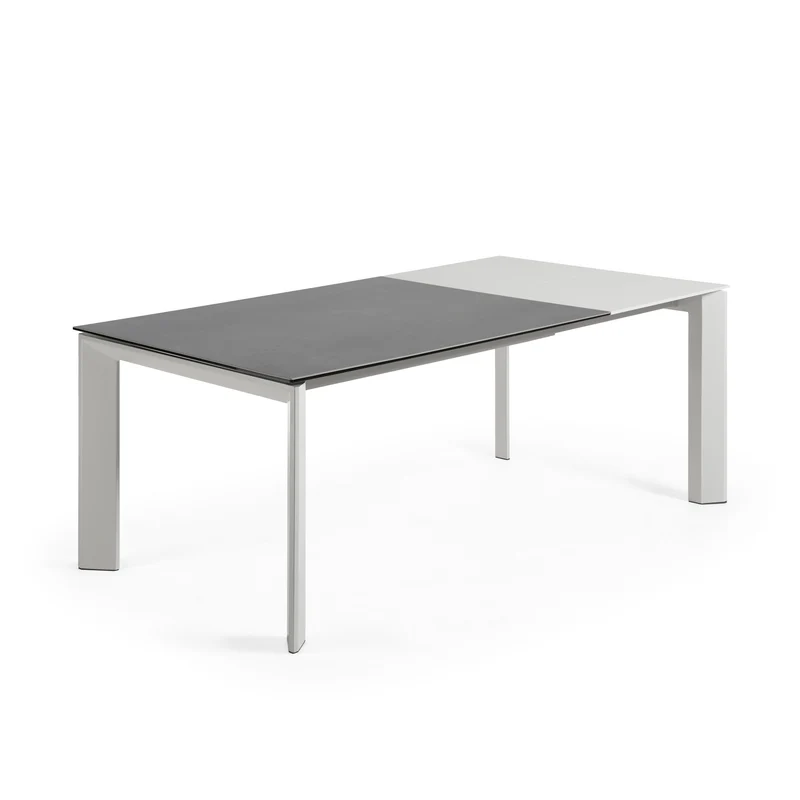 Axis porcelain extendable table in Volcano Rock finish with grey legs 140 (200) cm