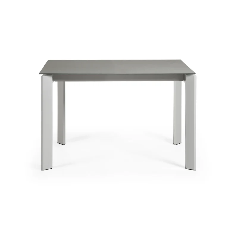 Axis extendable ceramic table with Hydra Plomo finish and grey steel legs 120 (180) cm