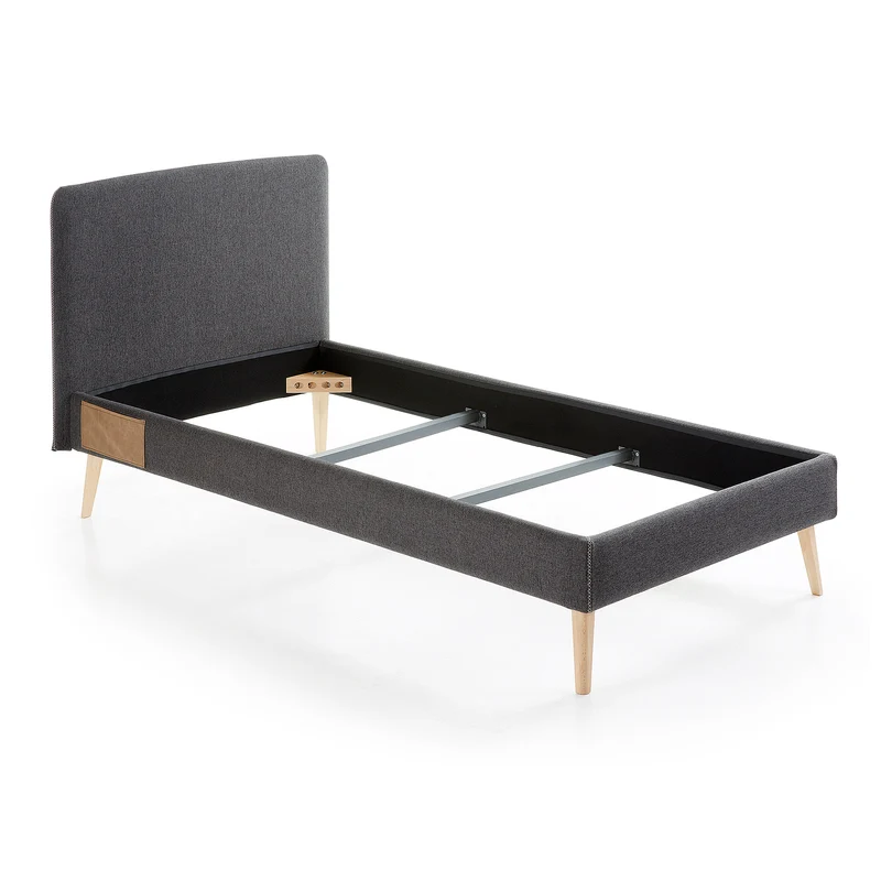 Dyla bed cover for a 90 x 190 cm mattress in black
