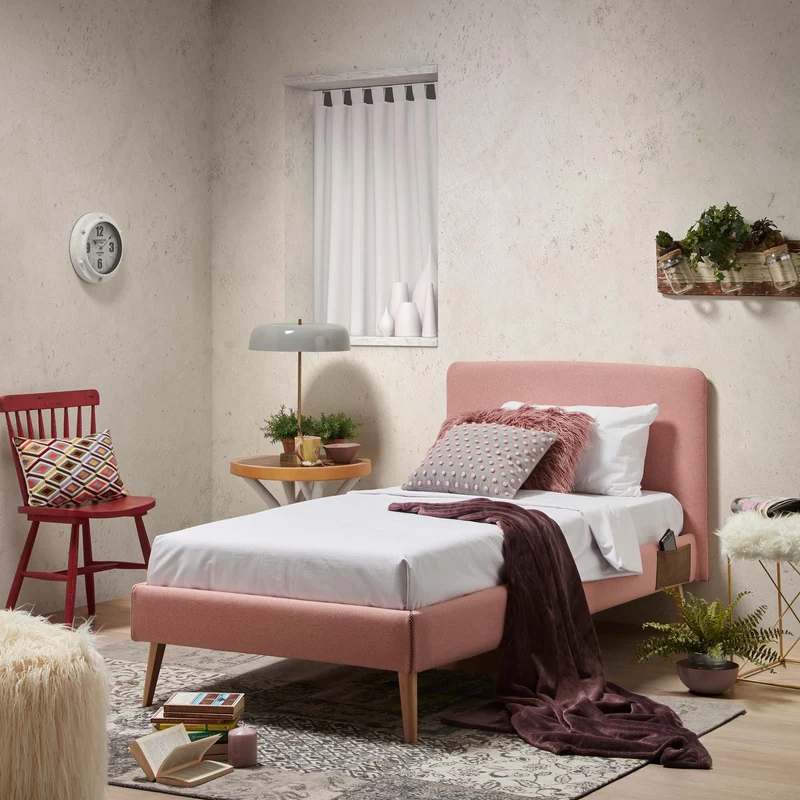Dyla headboard with removable pink cover for a bed up to 90 cm FSC Mix Credit