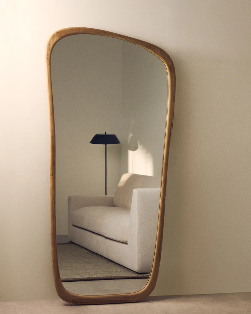 Alura teak wood mirror 94.6 x 192.1cm FSC 100%