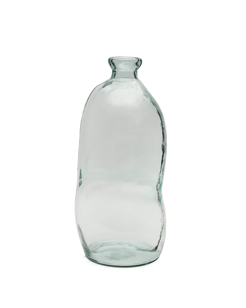 Brenna vase in 100% recycled transparent glass, 73 cm