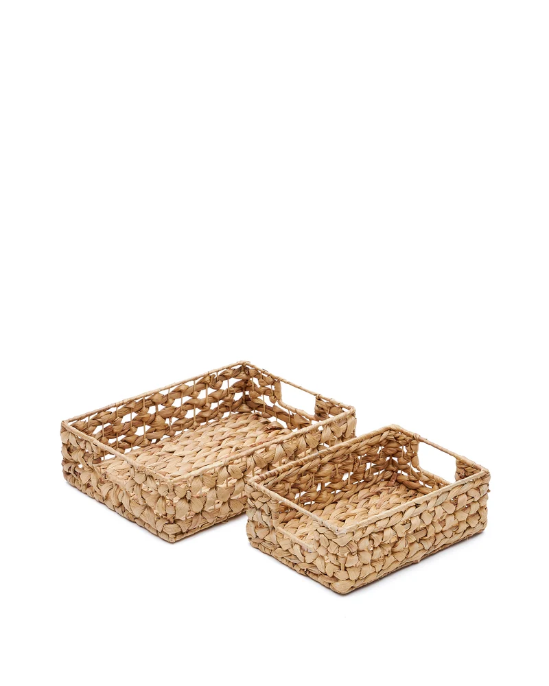 Set of 2 boxes made with natural fibres 27 x 20 cm / 36 x 27 cm