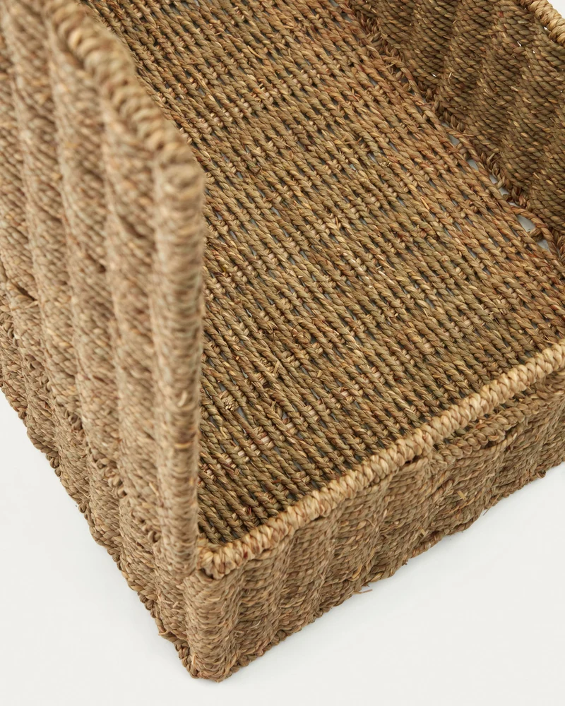 Tossa set of 2 natural fiber baskets with lids, 55 x 36 cm / 60 x 40 cm
