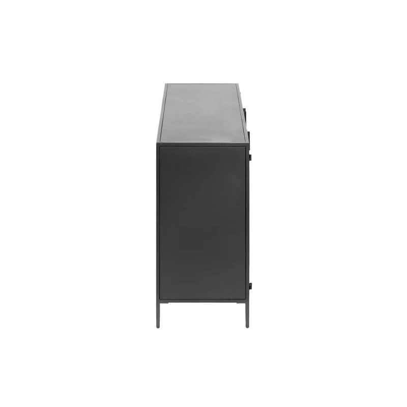 Shantay metal sideboard in a painted black finish with 3 doors, 160 x 72 cm