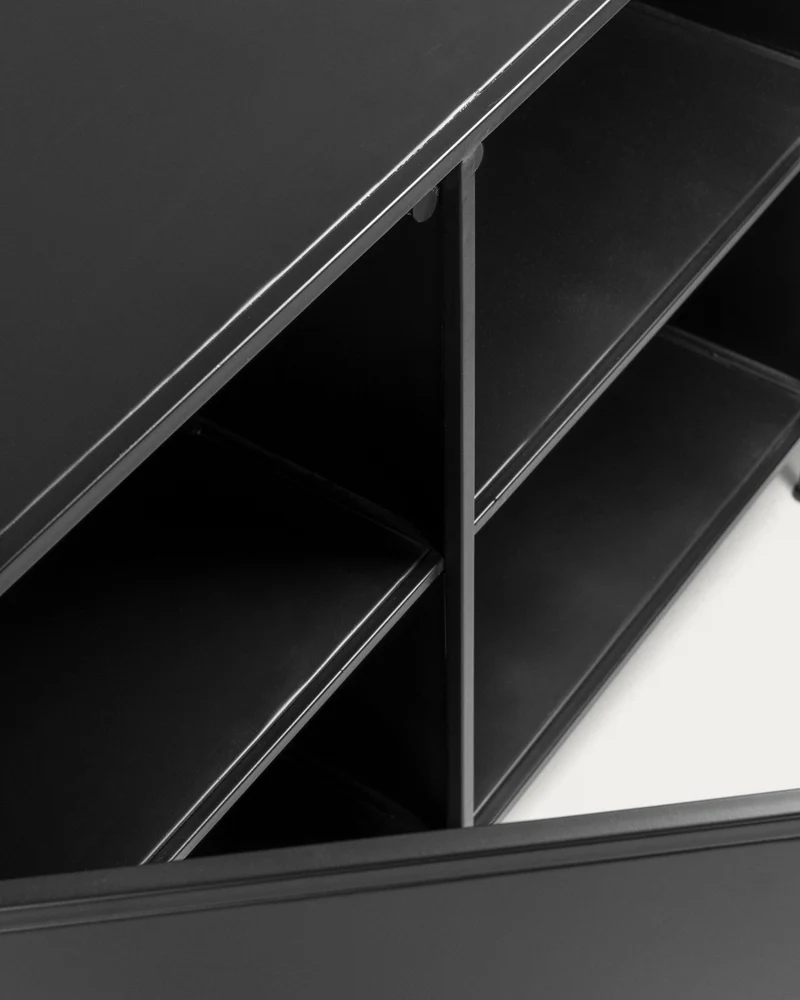 Shantay metal sideboard in a painted black finish with 3 doors, 160 x 72 cm