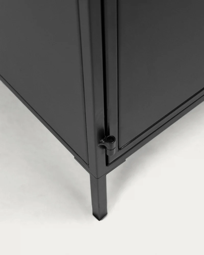 Shantay metal sideboard in a painted black finish with 3 doors, 160 x 72 cm