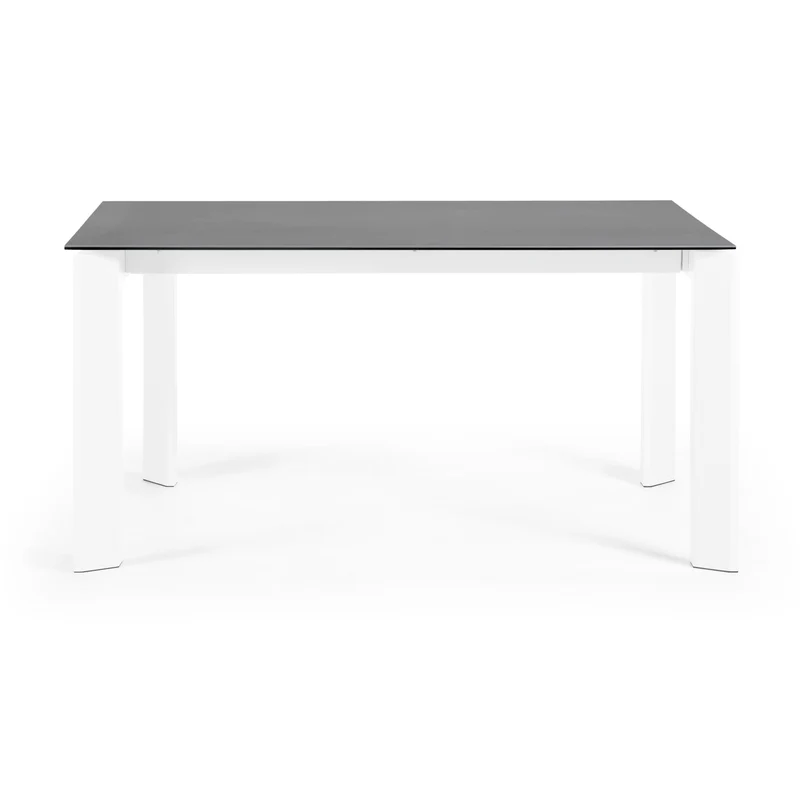 Axis porcelain extendable table in Volcano Rock finish with white legs 160 (220) cm