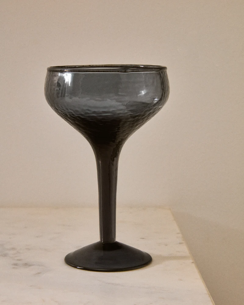 Sileia wine glass made of blue recycled glass