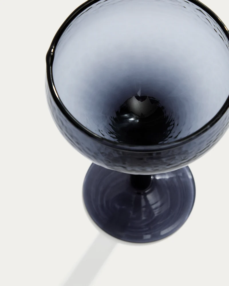 Sileia wine glass made of blue recycled glass