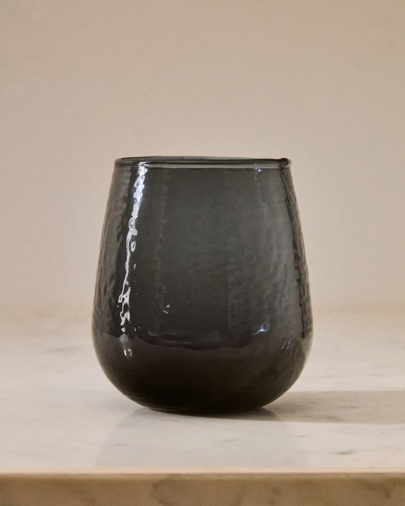 Sileia cup made of blue recycled glass