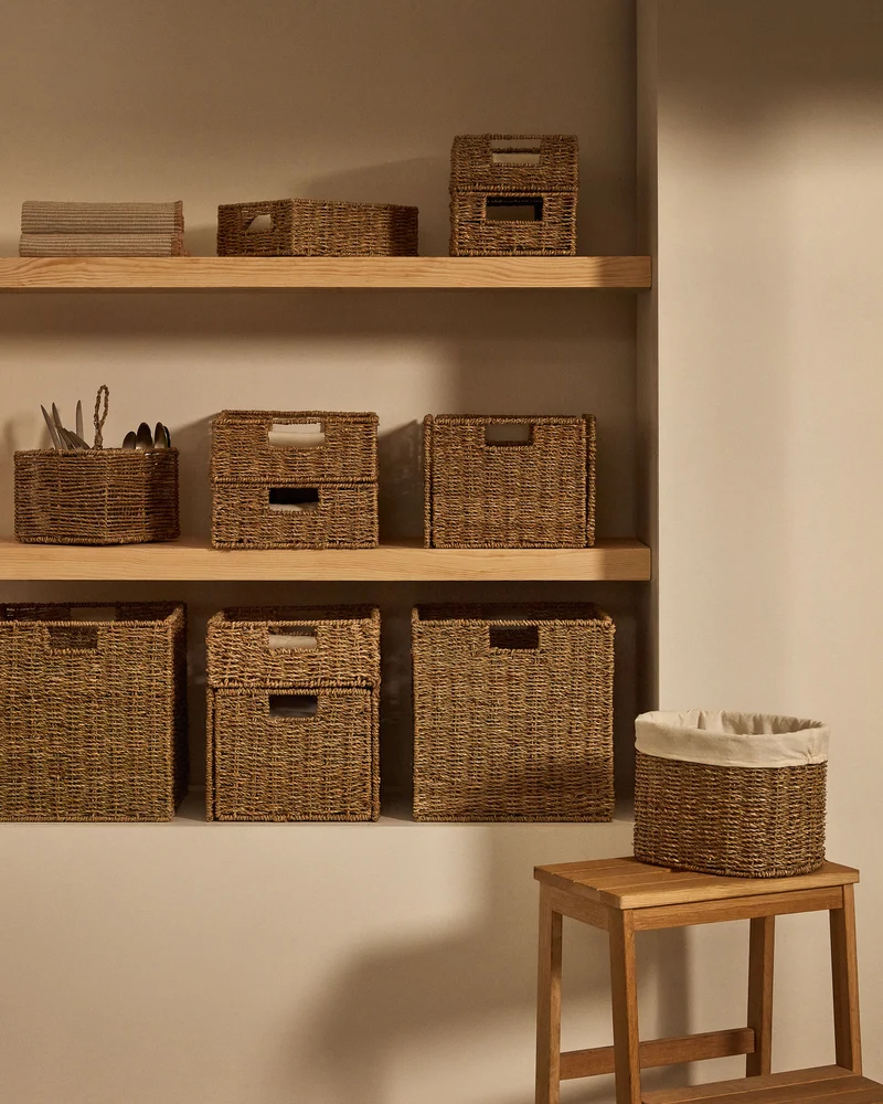 Tossa natural fibre folding box, 32 x 27 cm