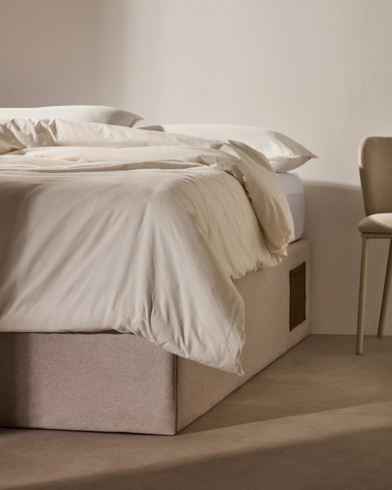 Matters ottoman bed base in beige for a 180 x 200 cm mattress