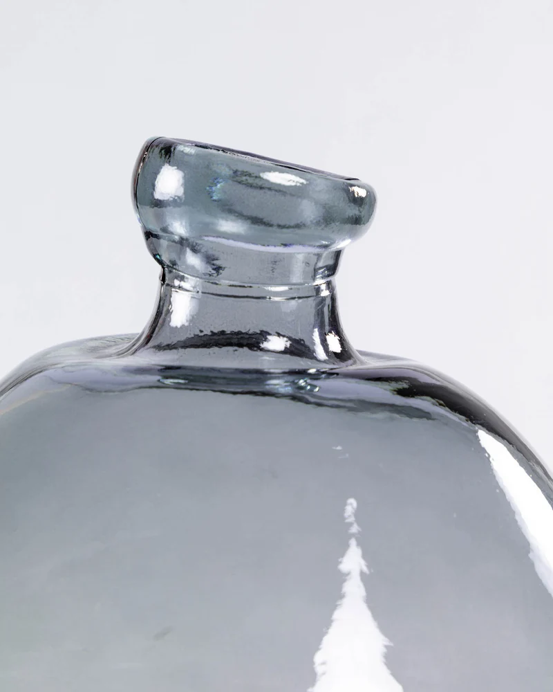 Brenna vase in 100% recycled blue glass, 33 cm