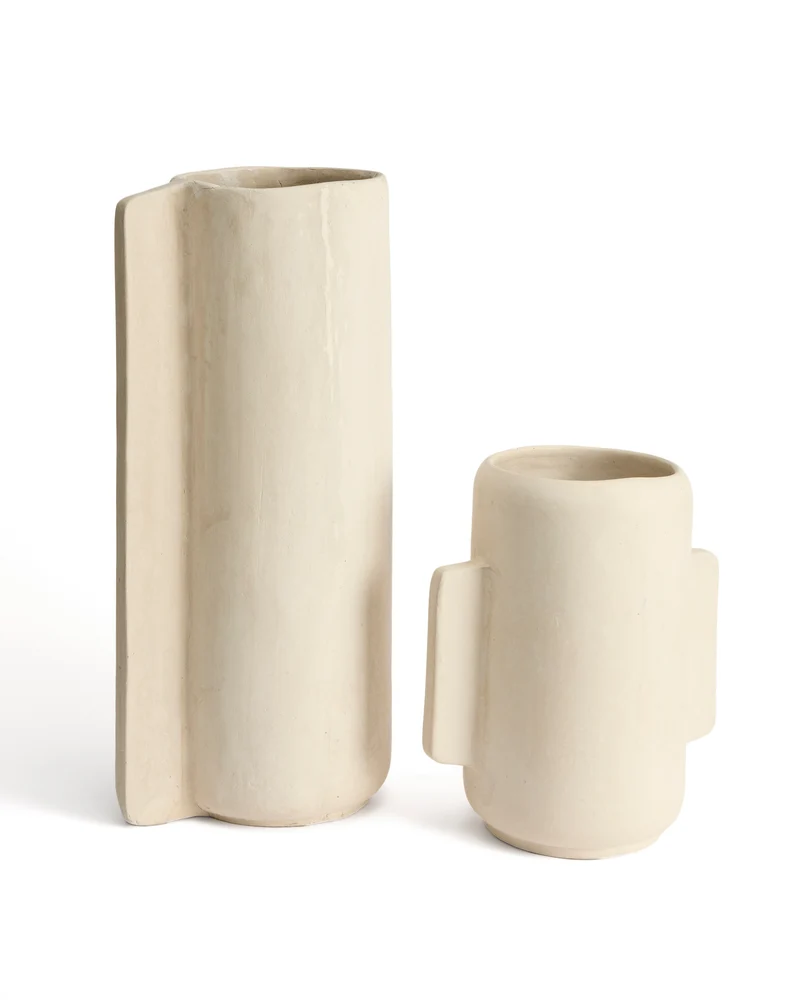 Mireni papier-mâché vase beige 38 cm