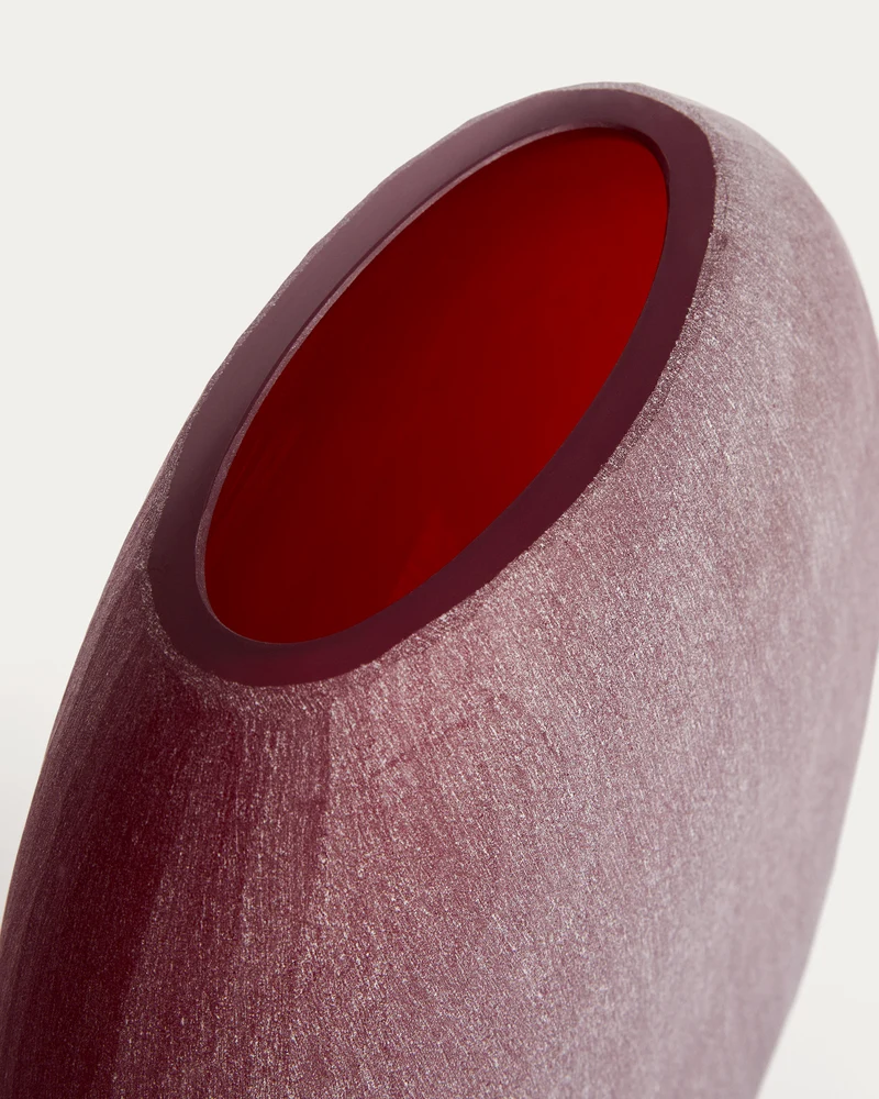 Rovena burgundy glass vase 33.5 cm