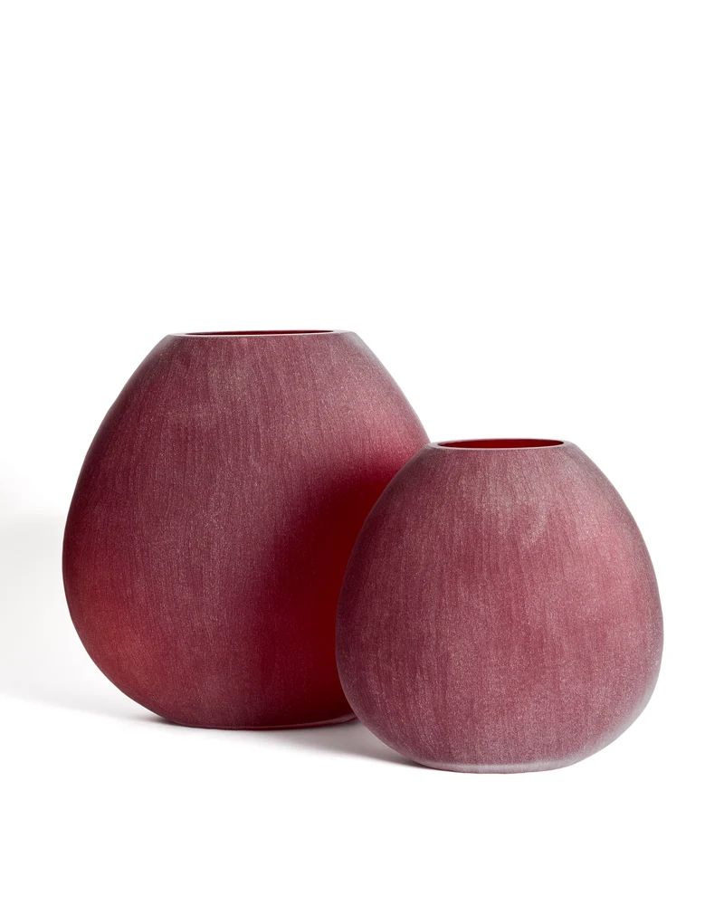 Rovena burgundy glass vase 43.5 cm