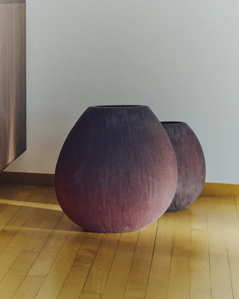 Rovena burgundy glass vase 43.5 cm