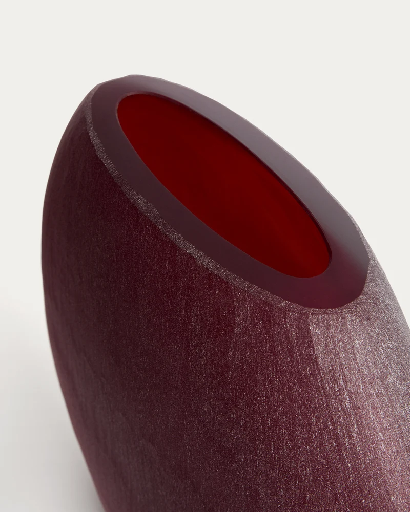 Rovena burgundy glass vase 43.5 cm