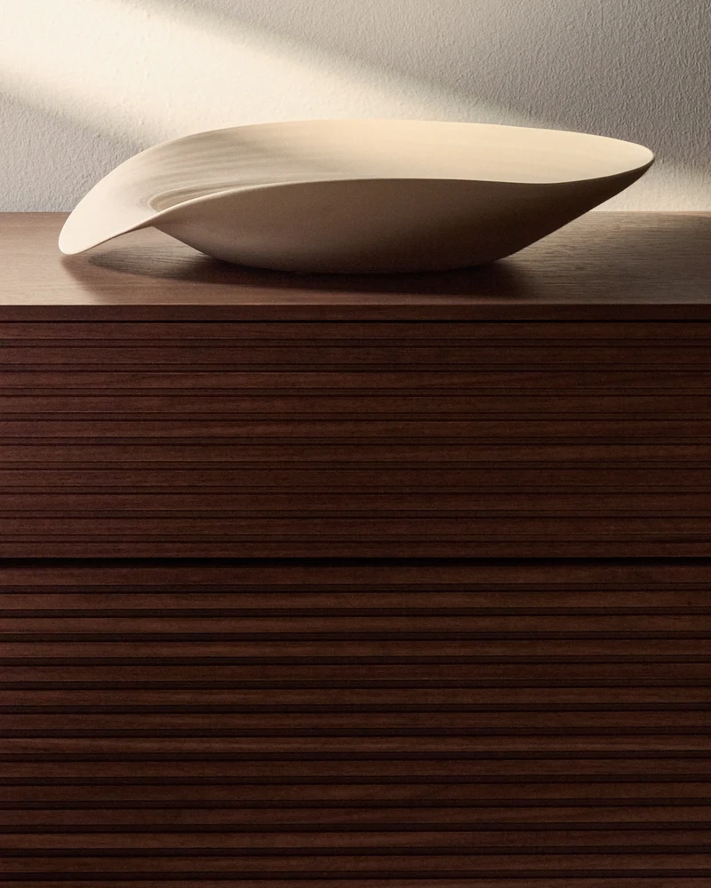 Ebenor beige ceramic centerpiece Ø 40 cm