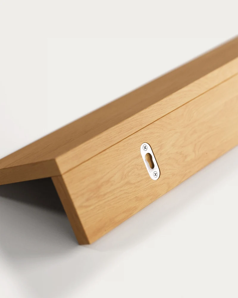 Abilen oak veneer and white lacquer shelf, 120 x 15 cm, FSC™ 100% certified
