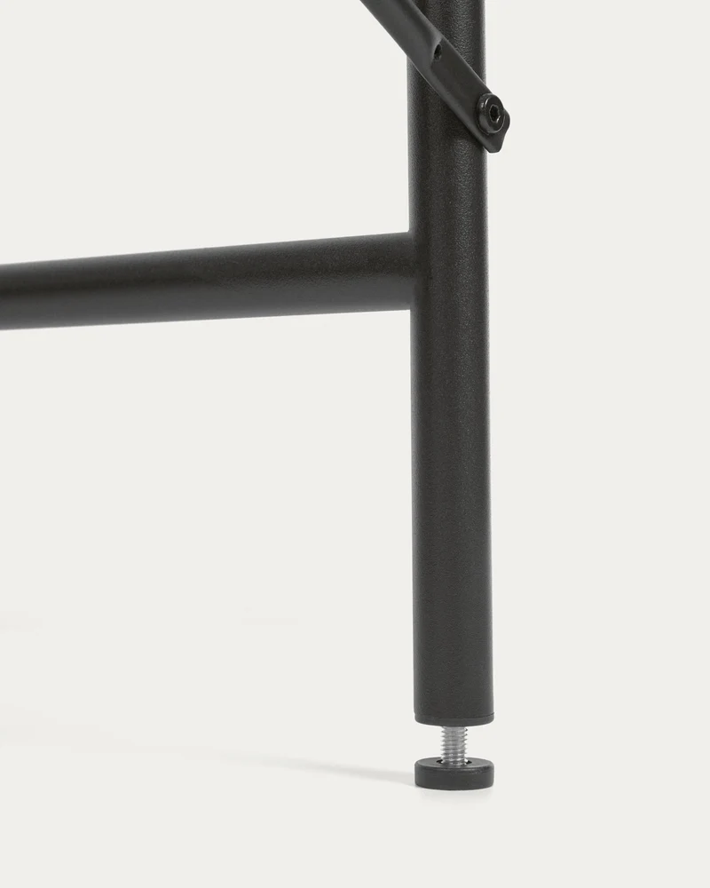 Galatia black melamine table with metal legs in black finish 120 x 60 cm