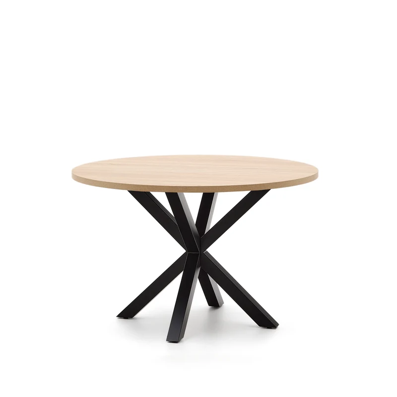 Argo round Ø 119 cm melamine table with steel legs with black finish