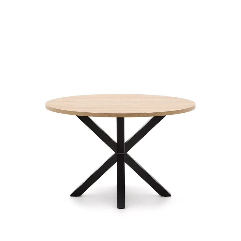 Argo round Ø 119 cm melamine table with steel legs with black finish
