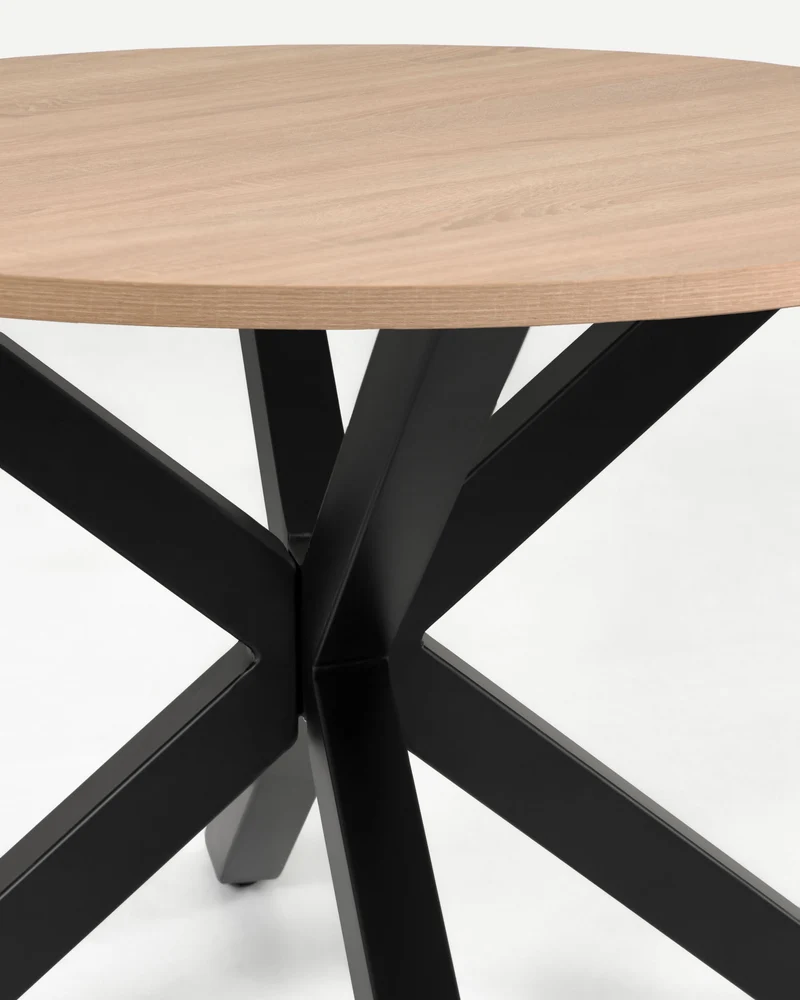 Argo round Ø 119 cm melamine table with steel legs with black finish