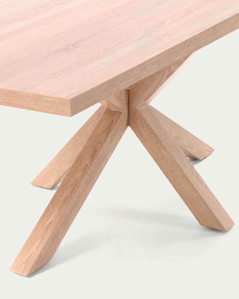 Argo table in melamine with natural finish and wood-effect steel legs 160 x 100 cm